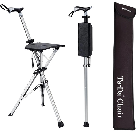 Ta-Da Chair, Portable Trekking Hiking Pole, Folding Walking Stick with Seat,33.4 - Picture 1 of 11